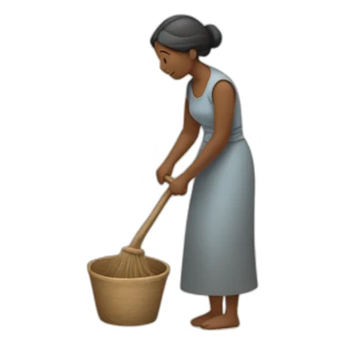 An ancient woman doing chores sticker