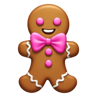 One Gingerbread man cookie with pink bow sticker