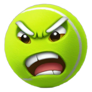 angry tennis ball sticker