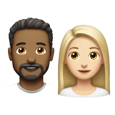 Dark hair facial hair man with brunette blonde highlights girl  sticker