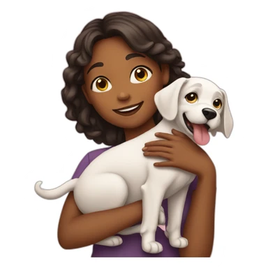 girl with dog love sticker