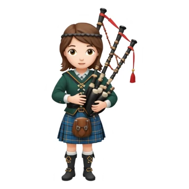 scotch girl playing bagpipe full body sticker
