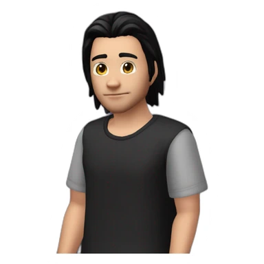 Sims+4+Anime+Mortimer+Goth-Man-dark-hair-black-tshirt+perfectly-centered sticker