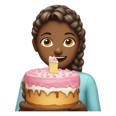 Girl eat cake  sticker