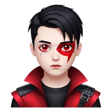 red glitter cyberpunk boy sticker