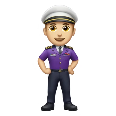 Caucasian male gay pilot kissing purple egg plant sticker