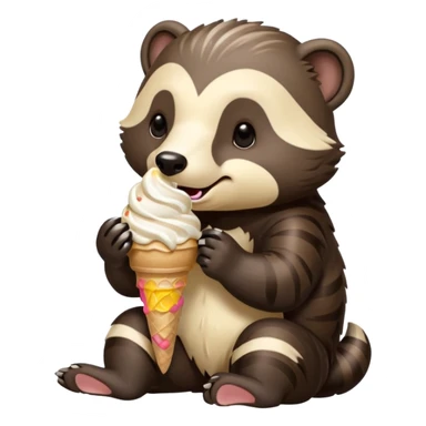 dondurma yiyen bal porsuğu sticker