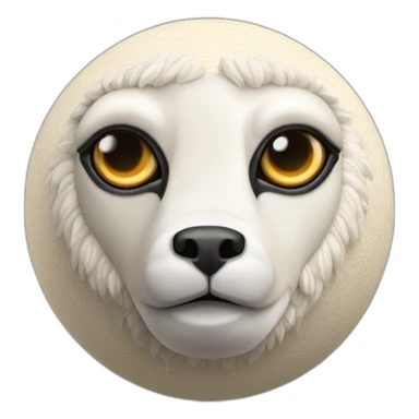 3d sphere with a cartoon Goat skin texture with Eye of Horus sticker