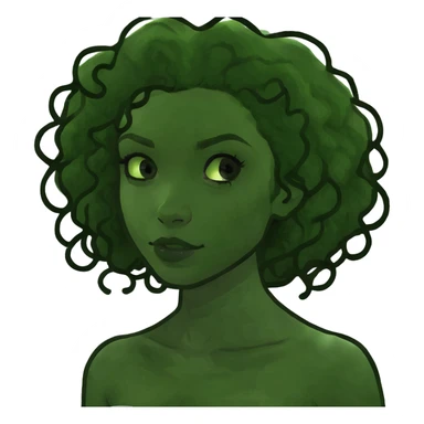 Curly hair lightskin girl  sticker
