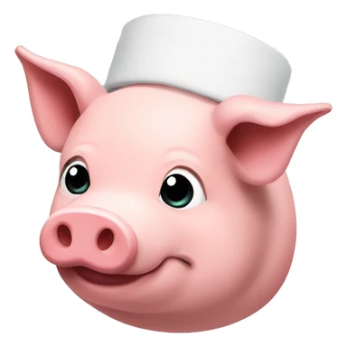 Pig with white 80s sweatband sticker