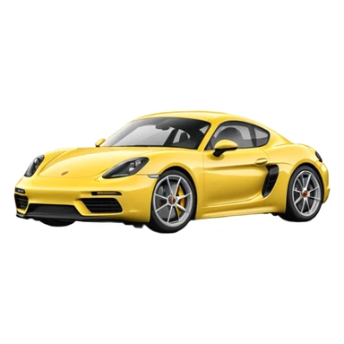Chalk colored 2024 Porsche 718 Cayman GTS 4.0 with yellow ceramic brakes sticker
