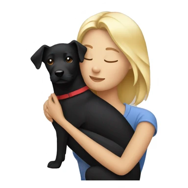 Cuddling with Black dog as a blond white woman sticker