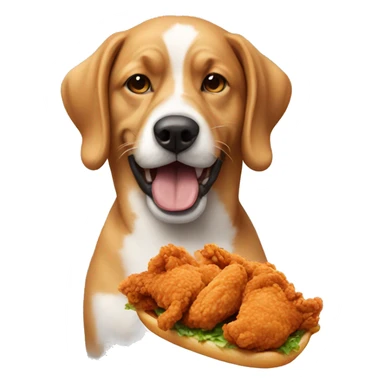 Dog eating fried chicken sticker