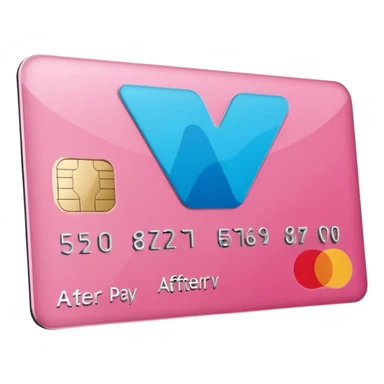 pink big afterpay word on a credit card sticker
