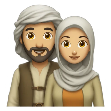 muslim hobbit man and woman sticker