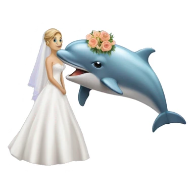A dolphin in the wedding sticker
