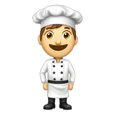 Chef cuisinier italien avec le bout des doigts joints et un drapeau italien sur le tablier sticker