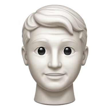 Marble style statue of man head happy full white sticker