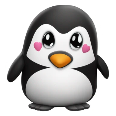 Penguin plush toy valentines day sticker
