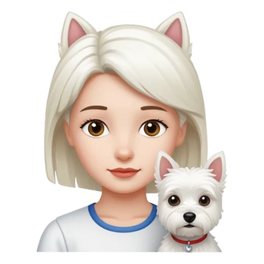 Westie with girl sticker
