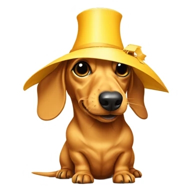 Yellow mini dachshund with windmill hat  sticker