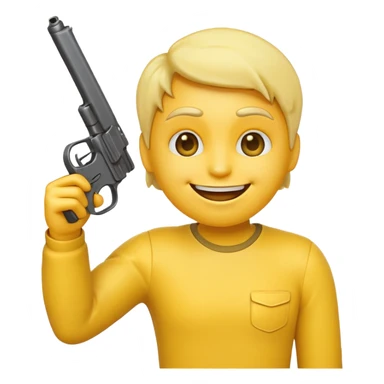 It should look like the standard smiling emoji which is ironically holding a gun pointed to his head/face sticker