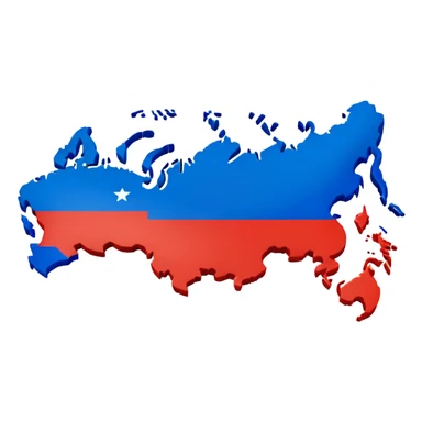 Map of Russia but flag in 3D and 15 countries sticker