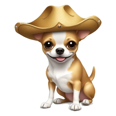 Chien chihuahua qui porte une poule ayant un chapeau de pirate sur la tête sticker