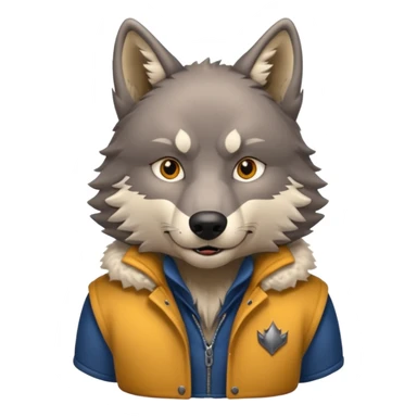 Alpha wolf with clothes on sticker
