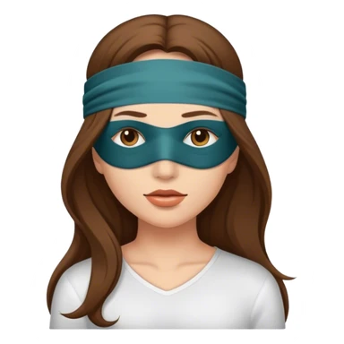 Woman with Long Brown hair blindfolded sticker