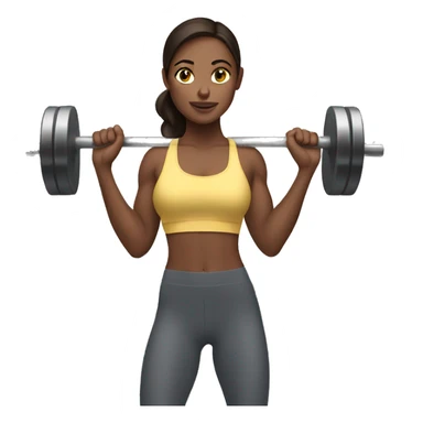 Brunette girl at the gym lifting weights sticker