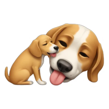 dog licking a dog sticker