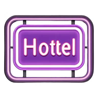 Mauve retro hotel sign sticker