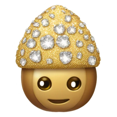 sparkling diamond Acorn, gold stem sticker