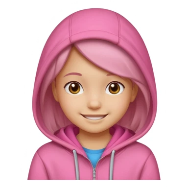 girl kid in pink hoodie sticker