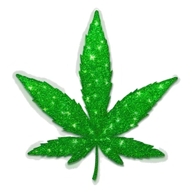 Sparkly weed leaf  sticker
