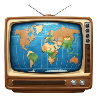 Tv with an globe of the earth sticker