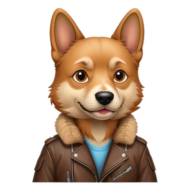 cool dog wearing leather jacket sticker