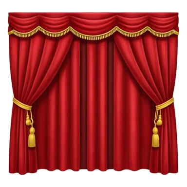 Simple, opened red curtains with black background  sticker
