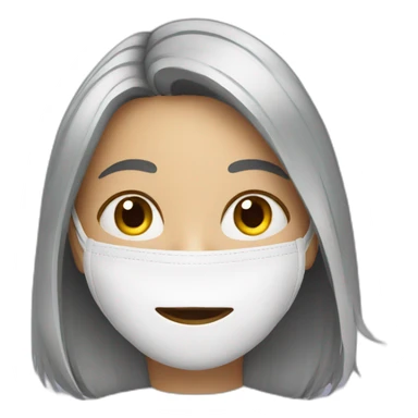 covid mask girl sticker