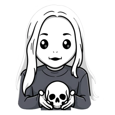 black and white ghost like Phoebe Bridgers Punisher album sticker