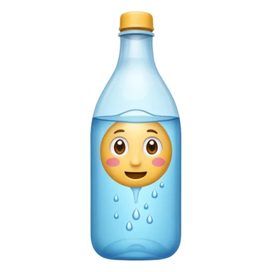 botella de agua sin una cara en el medio  sticker
