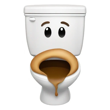 Poop emoji in the toilet  sticker