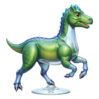 Dinosaur with glass riding horse sticker