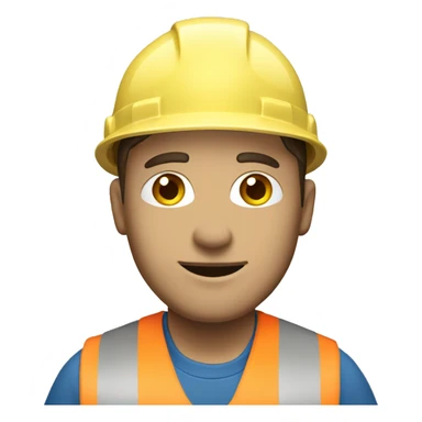  White construction worker with blue work wear sticker