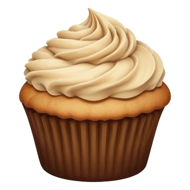 cupcake art fluffy beige brown sticker