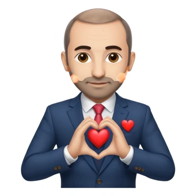 Nikol Pashinyan in the suite makes heart with his hands sticker