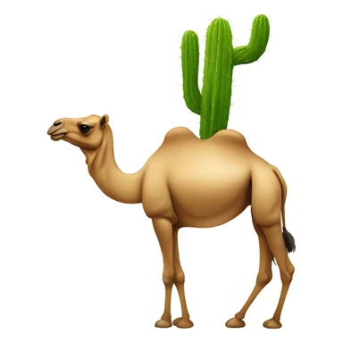 Camel looking at cactus on stick sticker