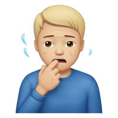 Crying emoji with fist covering mouth sticker