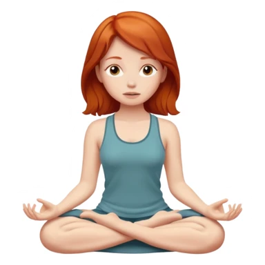 Redhead girl meditating  sticker